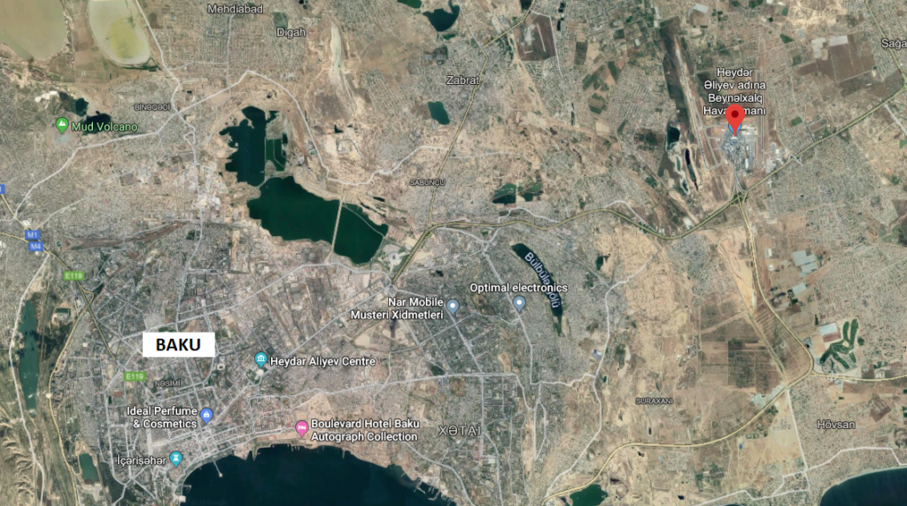 Bakun lentokenttä kartta