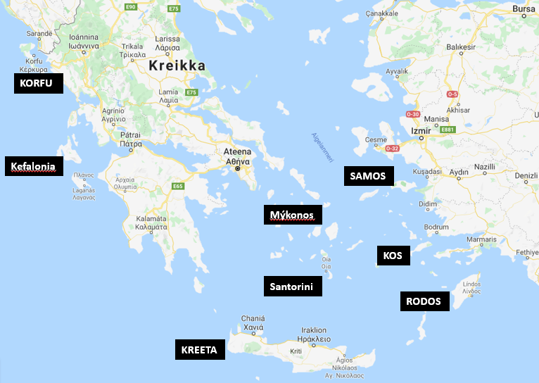 Kreikan saaret kartta