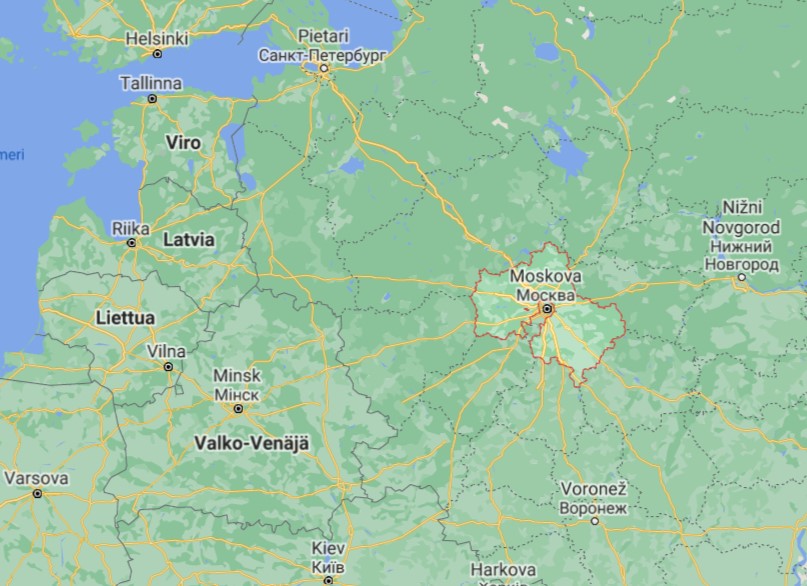 Moskovan alue kartta