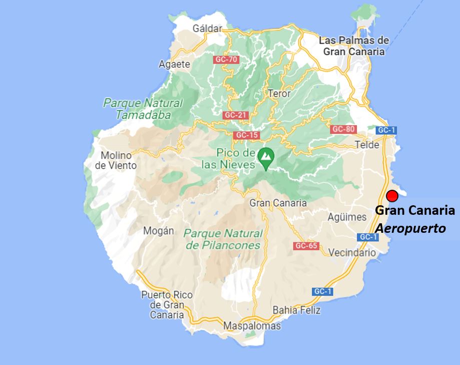 Gran Canaria lentokenttä kartta