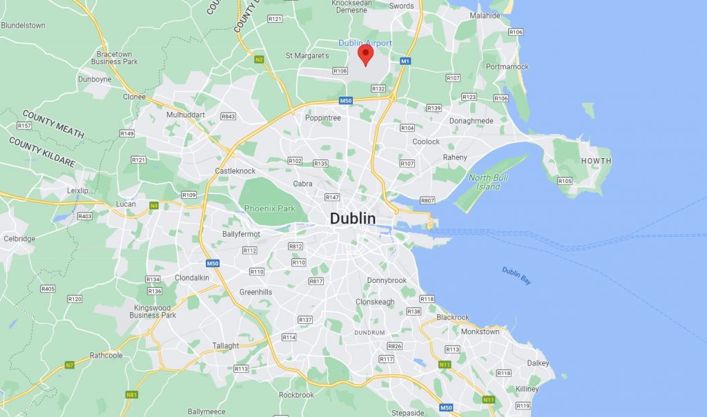 Dublinin lentokenttä kartta