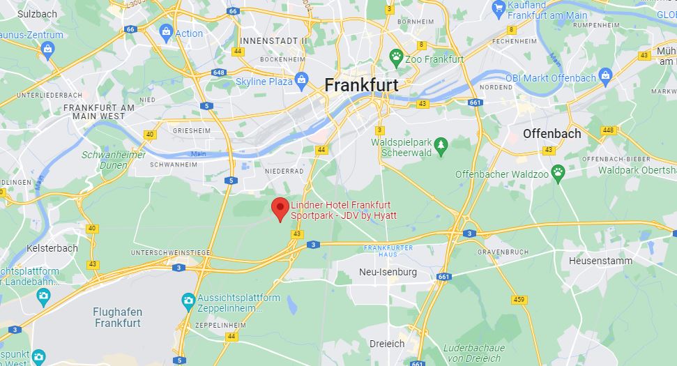 Frankfurt stadion kartta